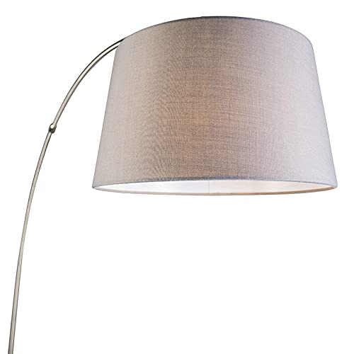 QAZQA arc-basic - Lampe arquée Moderne - 1 lumière - H 1700 mm - Gris - Moderne - Éclairage intérieur - Salon