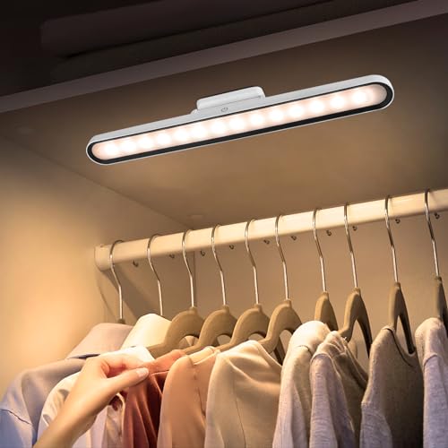 YUNYODA Lampe LED sous meuble de cuisine, tactile à intensité variable 28 LED, éclairage d'armoire avec batterie, rechargeable par USB éclairage magnétique pour cuisine salle de bain