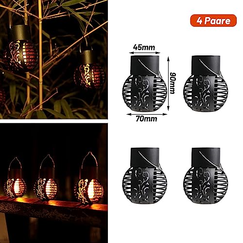 Lampe Flamme Solaire,Lanterne Solaire Extérieure,Lanternes et torches de jardin,lanternes d'extérieur solaire,Lanterne solaire exterieur jardin,Lumière Solaire Flamme,Lanternes d'extérieur(4PCS)