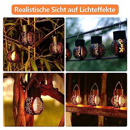 Lampe Flamme Solaire,Lanterne Solaire Extérieure,Lanternes et torches de jardin,lanternes d'extérieur solaire,Lanterne solaire exterieur jardin,Lumière Solaire Flamme,Lanternes d'extérieur(4PCS)